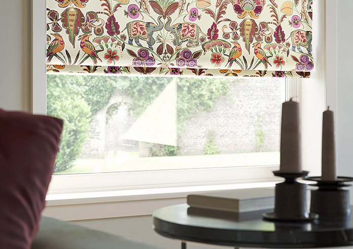 Bangalore Faux Silk, Maroon - Motorised Roman Blind - Image 5